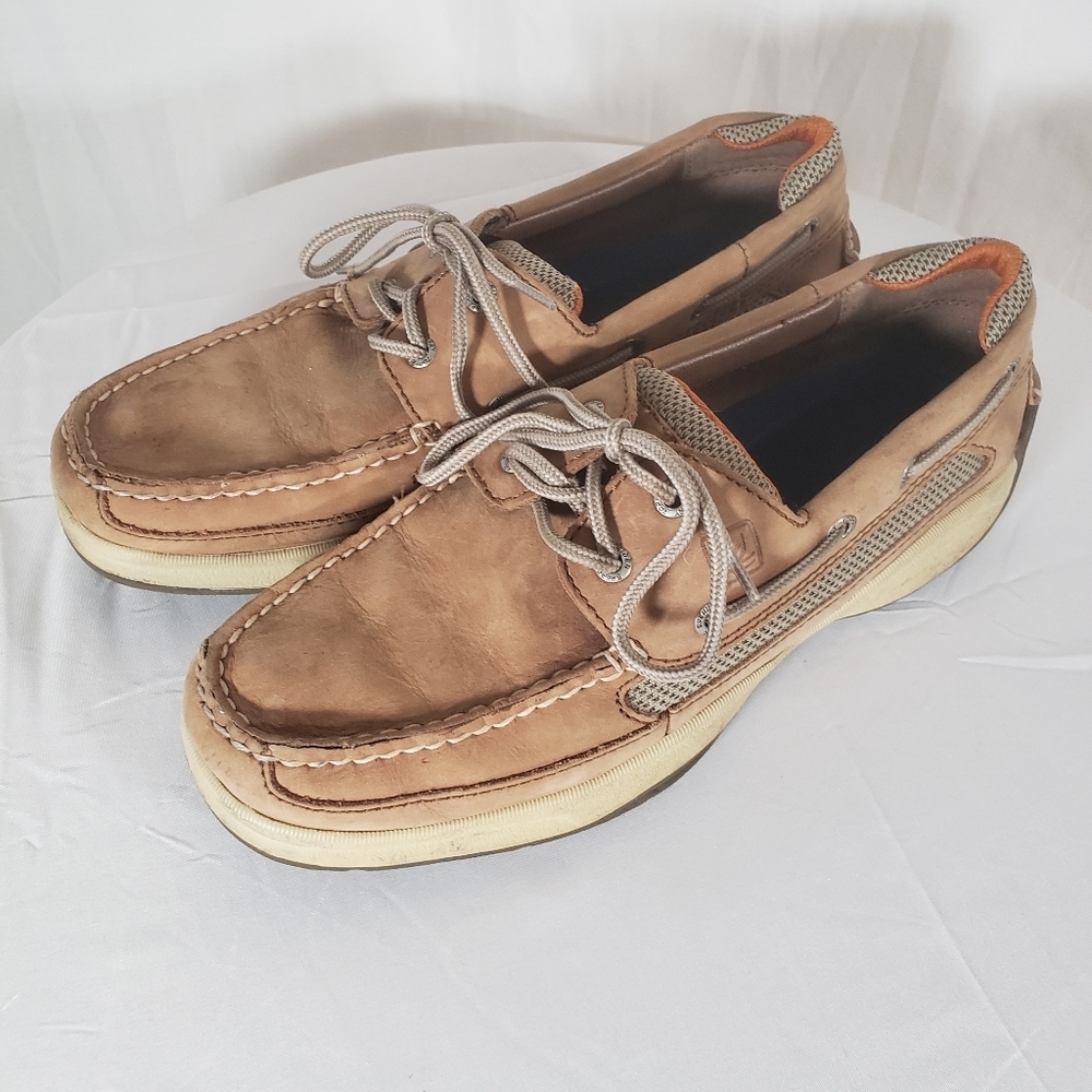 Sperry Top Sider Authentic Original Mens Brown Leather Boat Shoe Sz 9